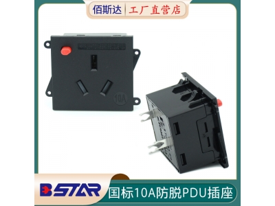 BS-G10-1AB-2248Y國(guó)標(biāo)10A 250V 按鍵防脫互扣TR插座